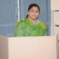 Kushboo Sundar - Kollywood Celebrities Cast Their Votes - Pictures